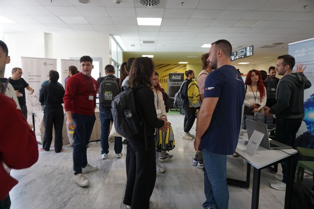 Στιγμιότυπο από τον χώρο παρουσίασης των εταιρειών τεχνολογίας (booths)